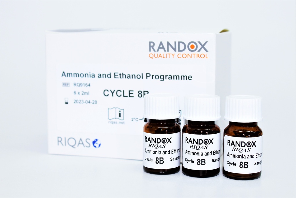 Control de Calidad Externo (Ensayo de Aptitud) RIQAS Amonio y Etanol. Rep. 30. Randox (UK).