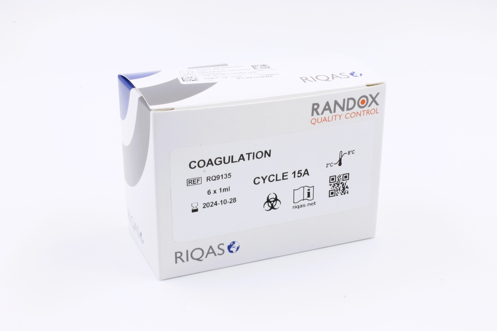 Control de Calidad Externo (Ensayo de Aptitud) RIQAS Coagulacion. 17 Mensurandos. Rep. 30. Randox (UK).