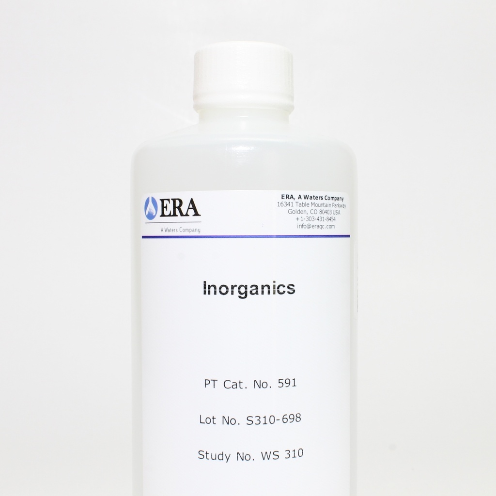 PT Agua de Suministro para Inorganicos. Rango de Concentracion: 1-1000 mg/L Según Mensurando. ERA (USA)