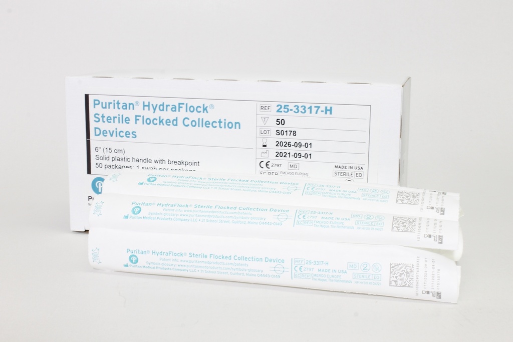 Hydraflock 6" Hisopo Estéril Con Punta Absorbente para Recolección de Muestras Biológicas. Puritan (USA).