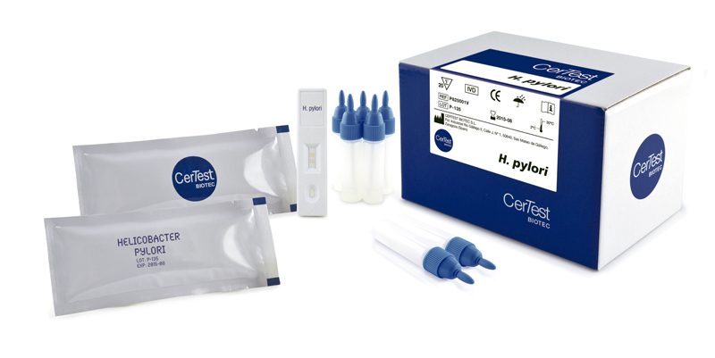 Prueba Un Paso en Casette para Detección de H. Pylori en Muestras Fecales. Certest (España). Kit x 20 Pruebas