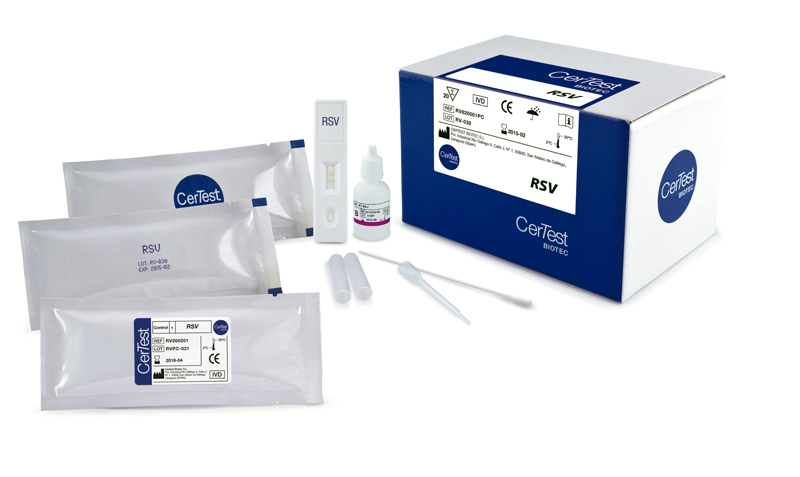 Prueba Un Paso en Casette para Detección de RSV y Adenovirus en Muestras Nasales. Certest (España) Kit x 20 Pruebas