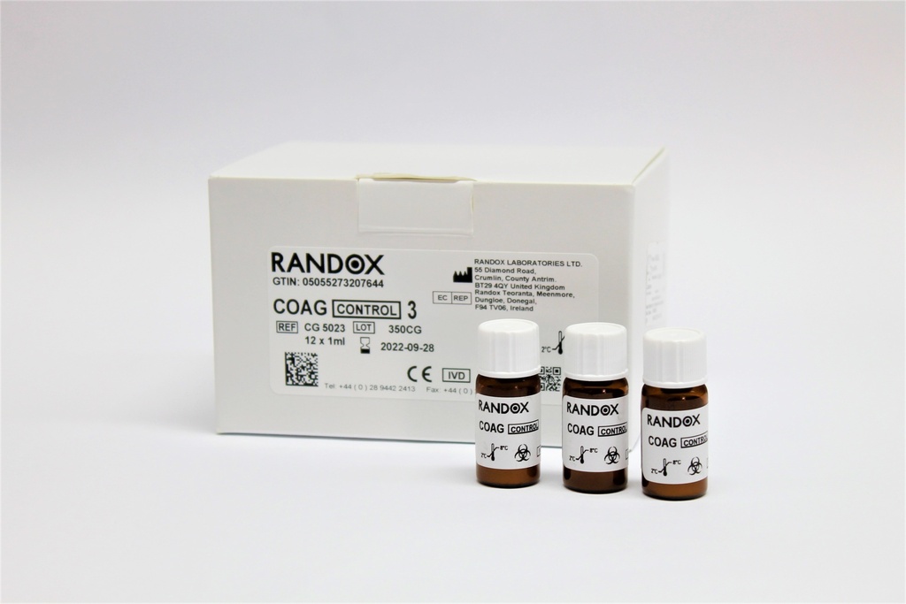 Control Coagulacion Tercera Opinion Nivel 3 Randox (UK).