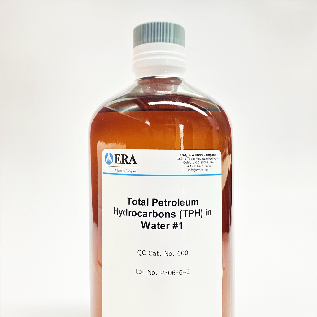 Agua Residual para Hdrocarburos Totales de Petróleo (TPH) en Agua. Rango de Medición: 20-200 mg/L. ERA (USA) 