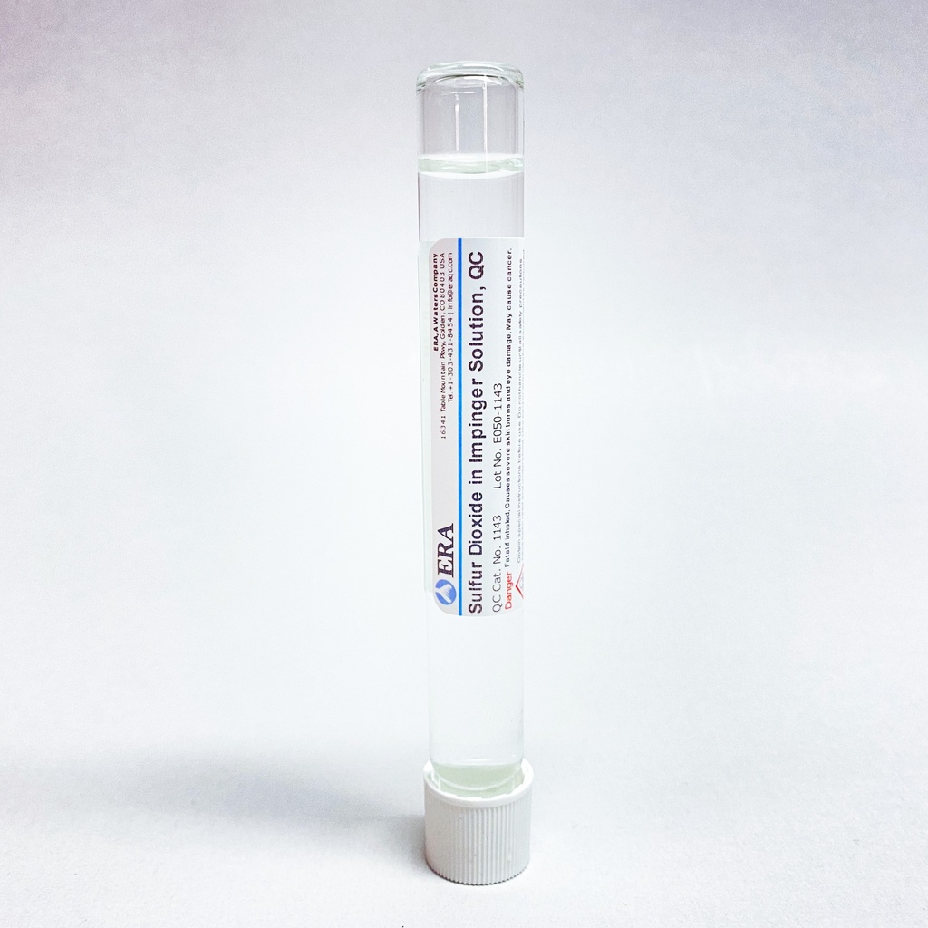 PT-Quick Response Aire & Emisiones para Dióxido de Sulfuro en Solución Impinger (EPA 6). Rango de Medición: 50-2000 mg/dscm. ERA (USA) 