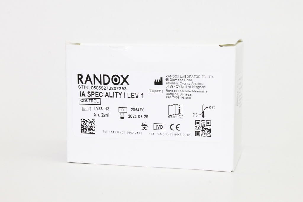 Control Inmunoensayo Especialidad I Nivel 1 Randox (UK)