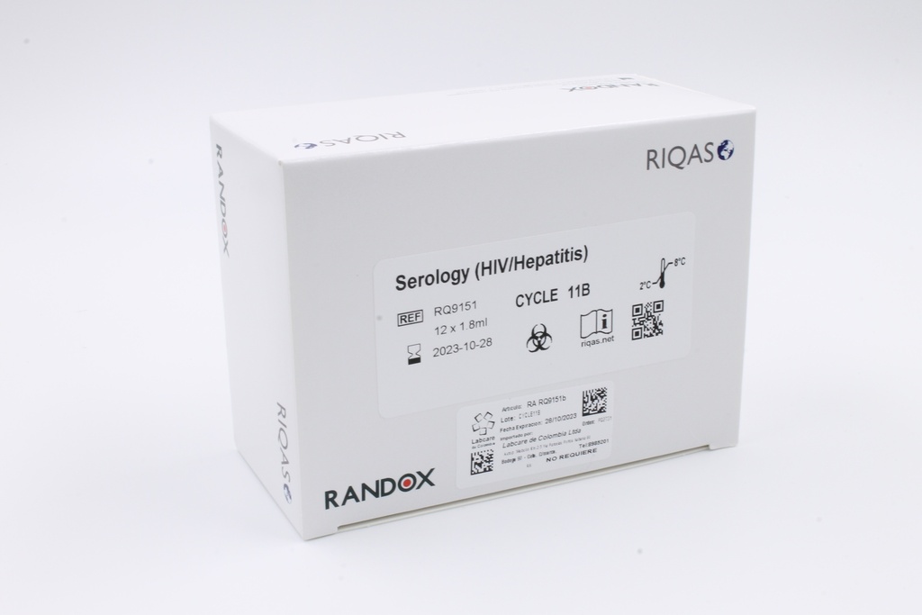 Control de Calidad Externo RIQAS Serología HIV/Hepatitis/HTLV/CMV. Rep. 30. Randox (UK).