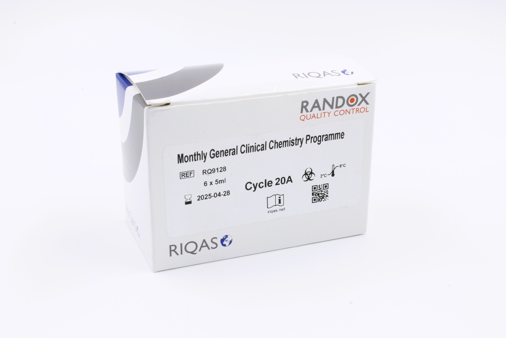 Control de Calidad Externo (Ensayo de Aptitud) RIQAS Química Clínica. 56 Mensurandos. Rep. 30. Randox (UK).
