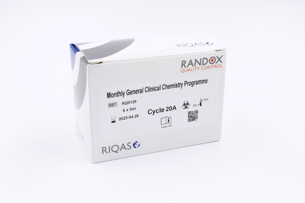 Control de Calidad Externo RIQAS Química Clínica. 56 Mensurandos. Rep. 30. Randox (UK).