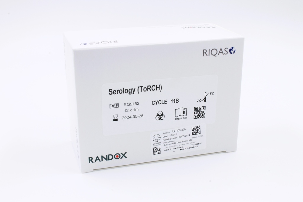 Control de Calidad Externo (Ensayo de Aptitud) RIQAS Serología ToRCH. Rep. 30. Randox (UK).