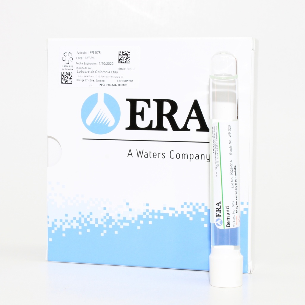 PT Agua Residual para Demanda Incluye: BOD, COD, TOC. Rango de Medición: 6-250 mg/L Según Mensurando. ERA (USA).