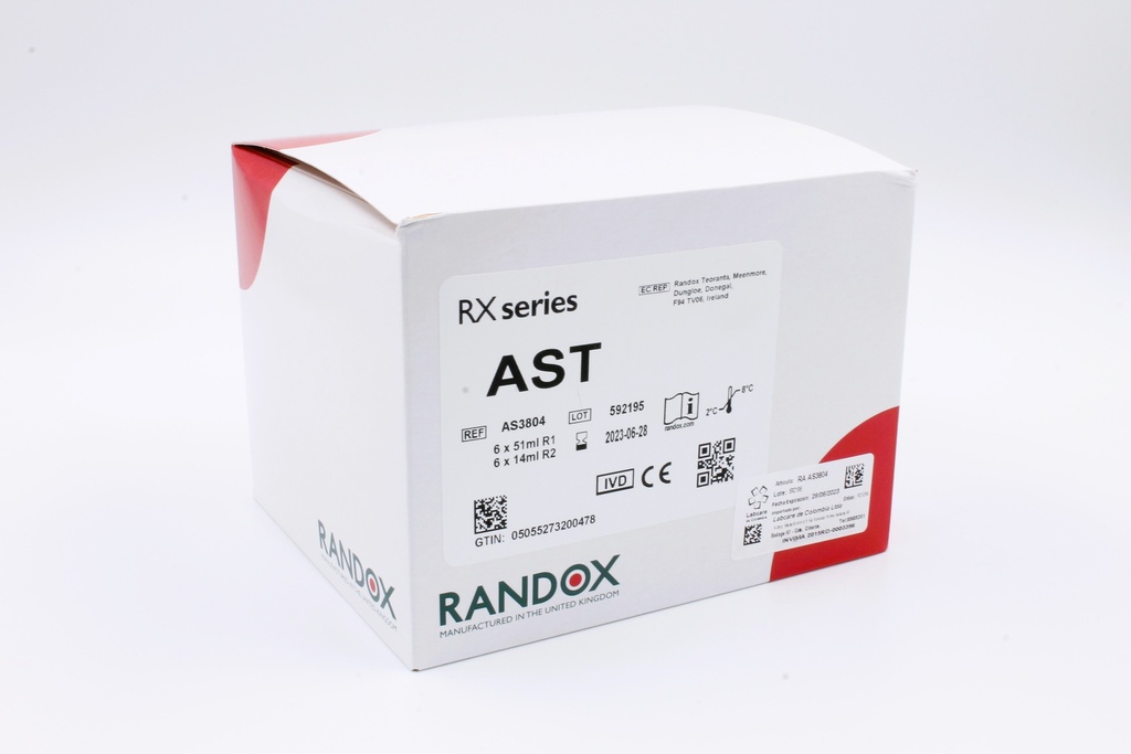 Reactivo para AST IFCC.  Randox (UK).