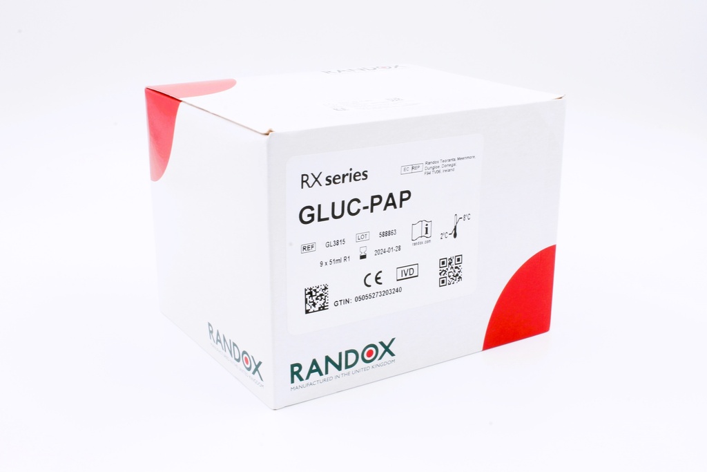 Reactivo para Glucosa Rx (Liquida) GOD-PAP. Randox (UK).