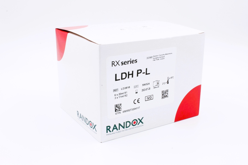 Reactivo para LDH Rx (Líquida Pyr -> Lac) Randox (UK).