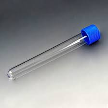 Tubo de Pruebas PS, Con Tapa Rosca Azul Adjunta, 16*120 mm (15 ml). Globe Scientific.