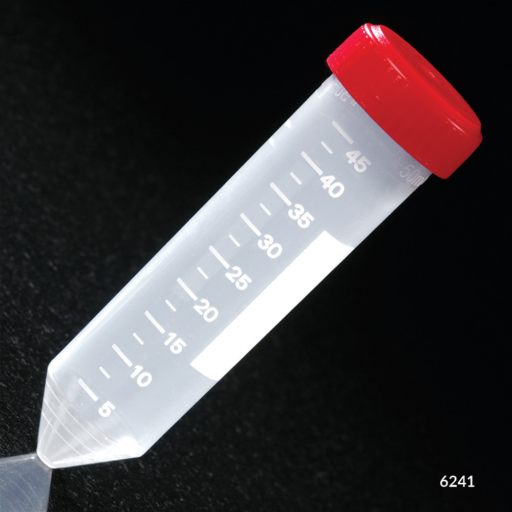 Tubo PP, Fondo Cónico  50 ml, Estéril Con Tapa Rosca, Graduado Globe Scientific (USA).
