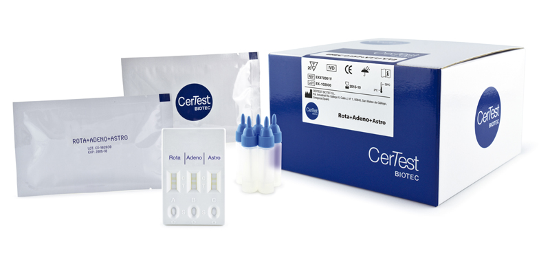 Rotavirus + Norovirus GI/GII Combo Card, (With Stool Vials + PC). Certest (España).