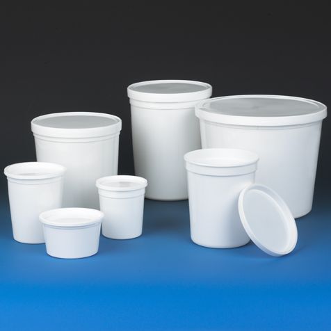 Recipiente para Muestras PPV Multipropósito 32 Oz (960 ml) Con Tapa A Presión Separada, color blanco. Globe Scientific (USA). 