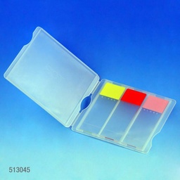 [GB 513045]  Caja Porta Láminas (3), PP, Transparente. Globe Scientific (USA)