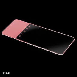 [GB 1334P] Lámina Porta-Objeto Extremo Esmerilado Rosado. Esquinas de Seguridad. Globe Scientific (USA). 