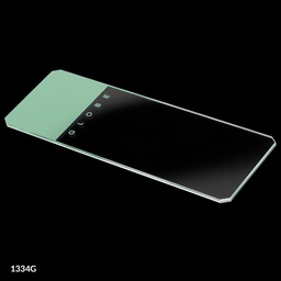 [GB 1334G] Lámina Porta-Objeto Extremo Esmerilado Verde. Esquinas de Seguridad. Globe Scientific (USA). 